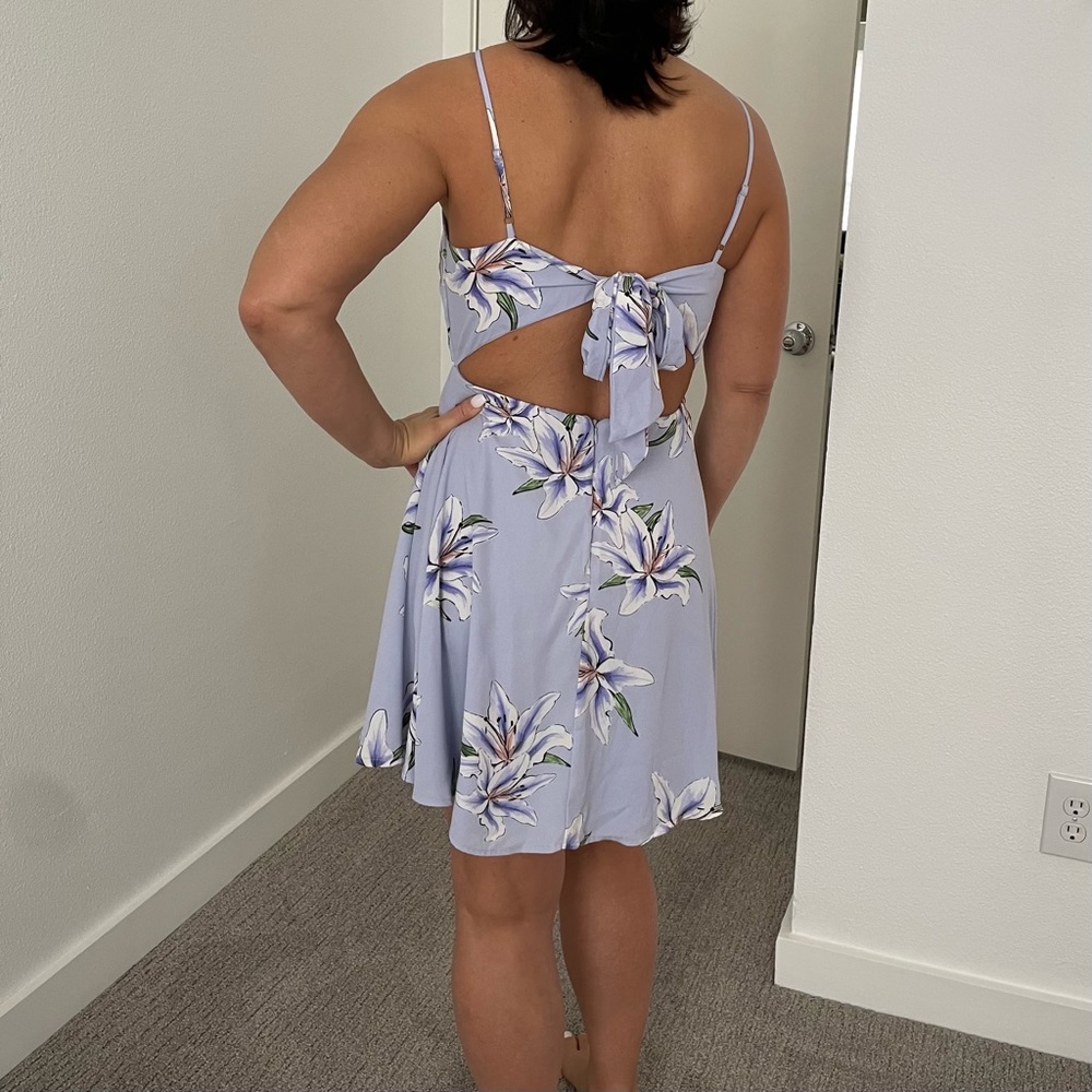 Lulus Light Blue flower Dress, Sz, Sm